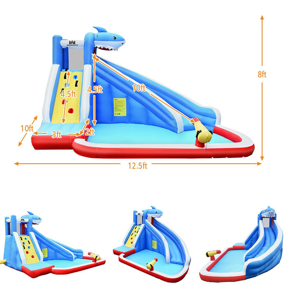 Inflatable Shark Water Slide Bounce House with Blower product image