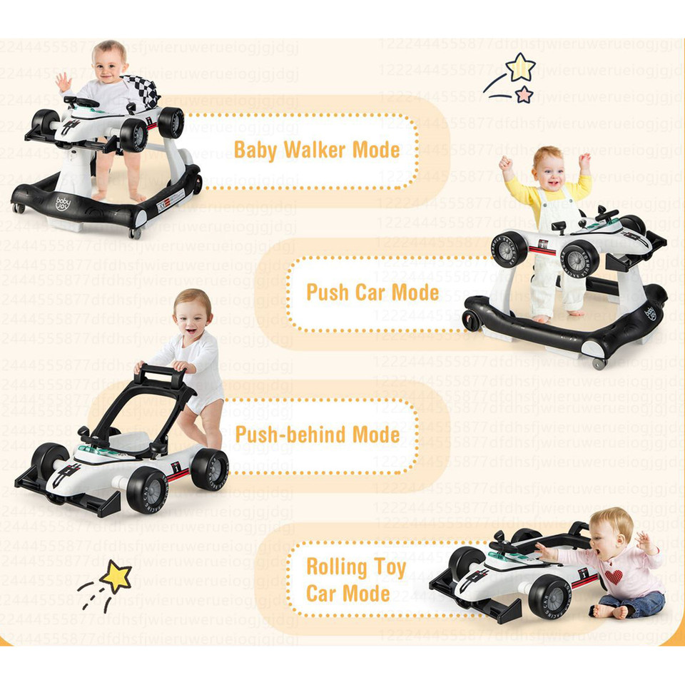 4-in-1 Foldable Activity Car Baby Walker with Adjustable Height & Speed product image