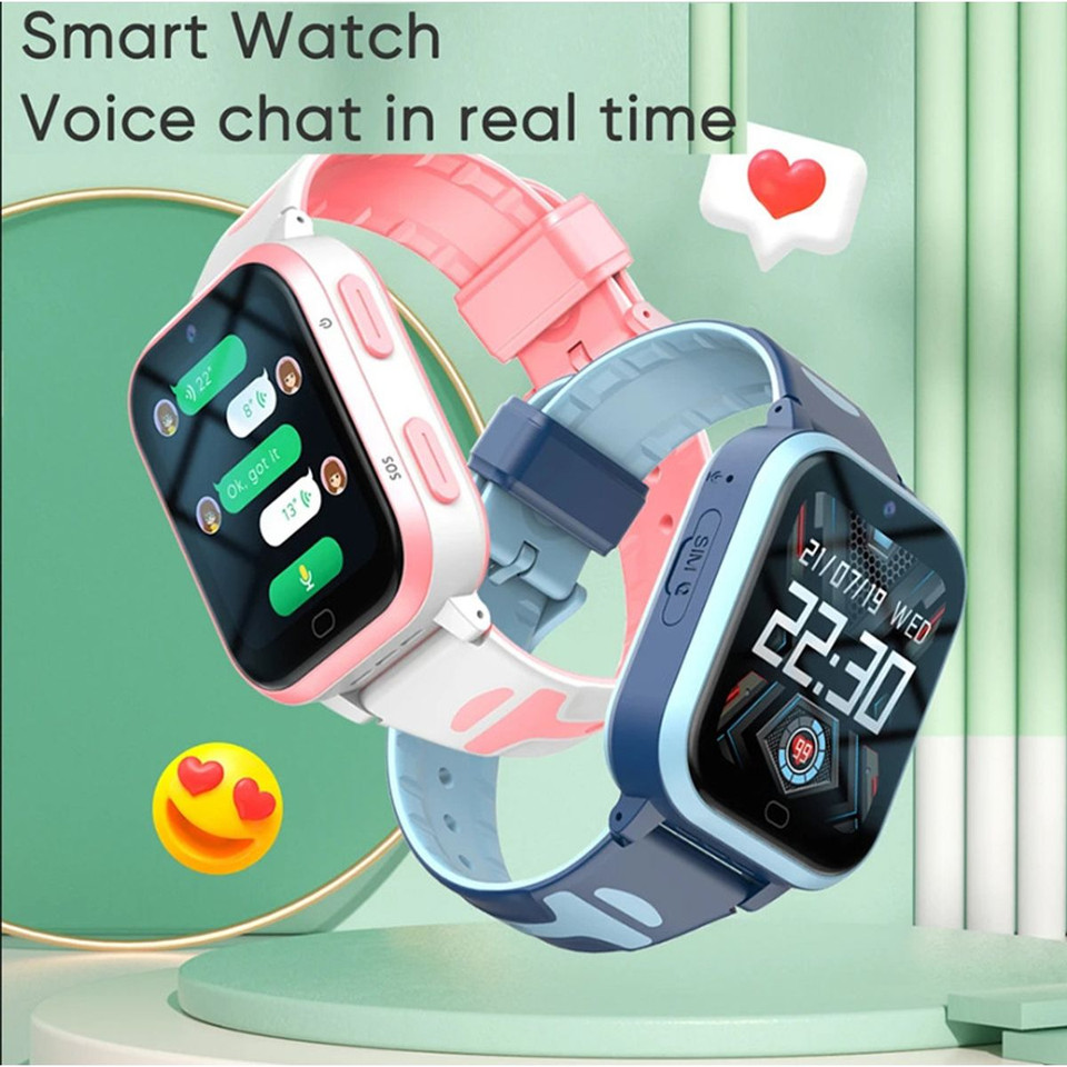 4G GPS Smart Watch for Kids Whatsapp Line Video Phone Call and Text Voice Chat SOS Alarm MessageCamera Anti-Lost Real-time Tracker(Pink) product image