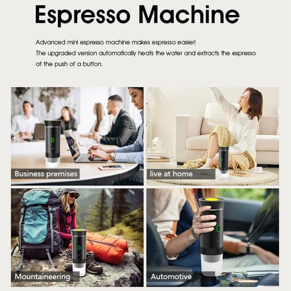 Portable Electric Espresso Mini Machine, Coffee Maker with Ground Coffee and NS Capsule for Machine, Perfect for Hiking,Camping,Office(White) product image