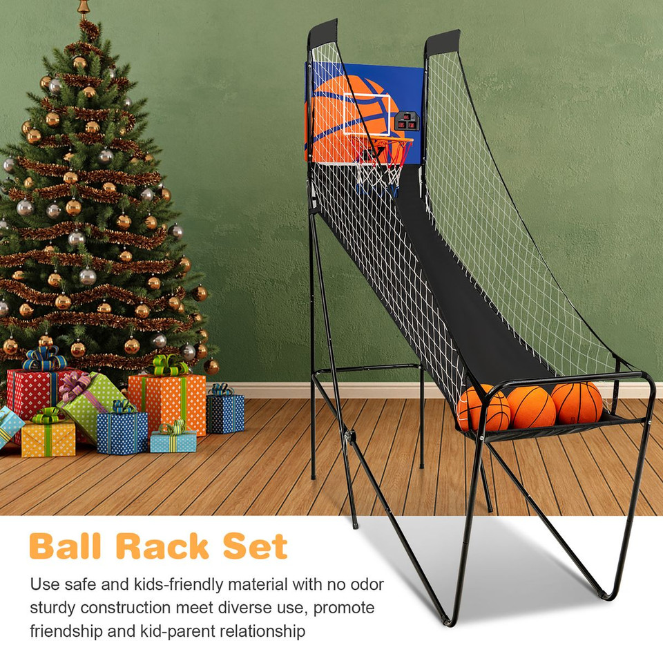 Foldable Single Shot Basketball Arcade Game with 3 Basketballs product image