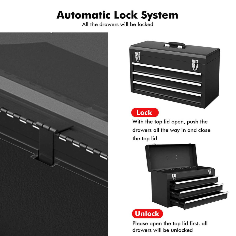 Portable 3-Drawer Tool Storage Box product image