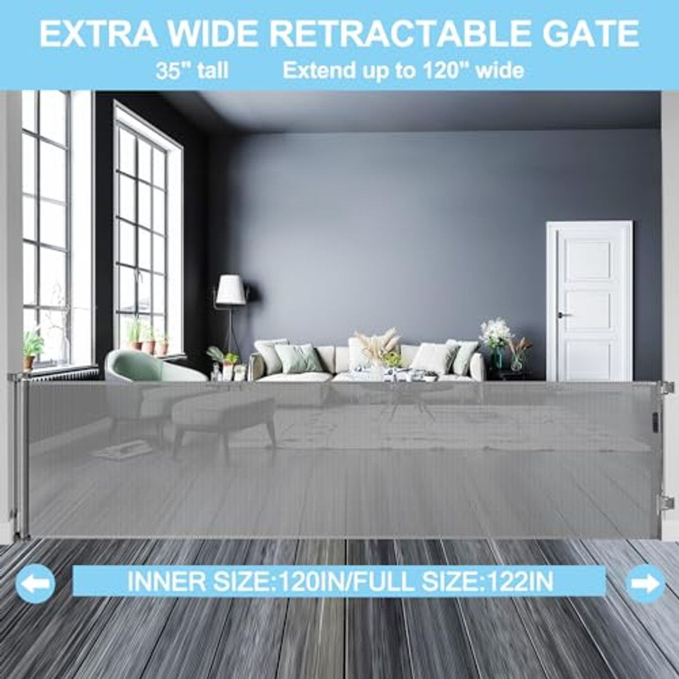 120" Extra Wide Retractable Mesh Baby Gate product image