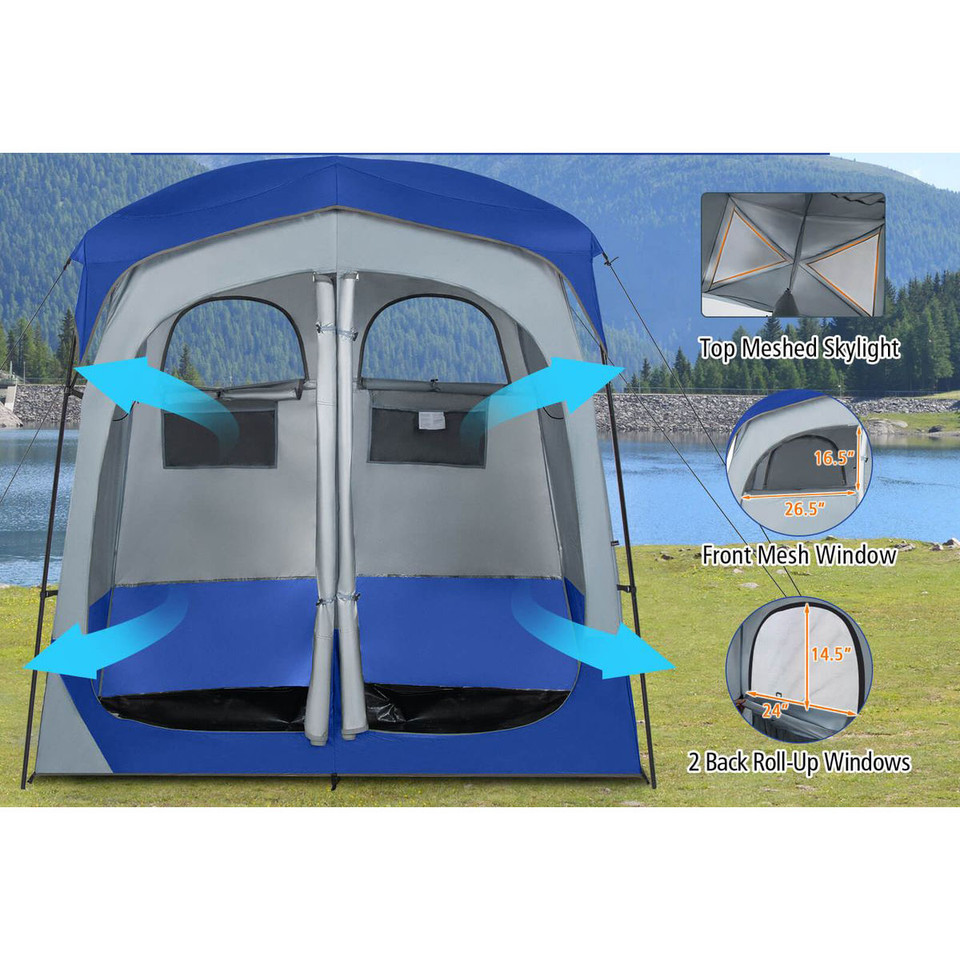 2-Room Privacy Shower Tent with Removable Rain Fly & Inside Pocket product image