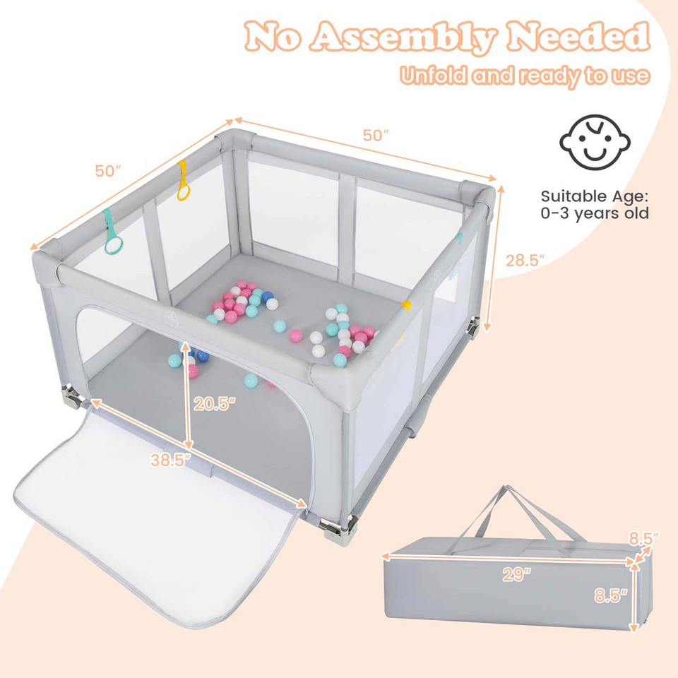 Honeyjoy Large Baby Playpen with Zipper Gate  product image