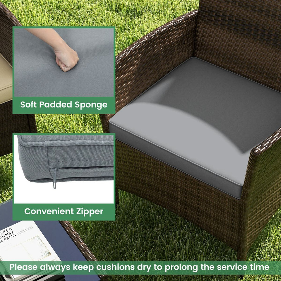 4-Piece Patio Rattan Conversation Set (8 Colors) product image