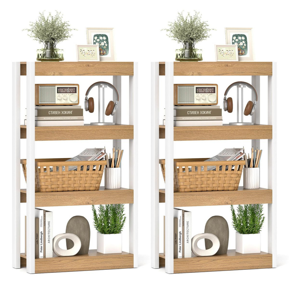4-Tier Wooden Bookcase (1 or 2-Pack) product image