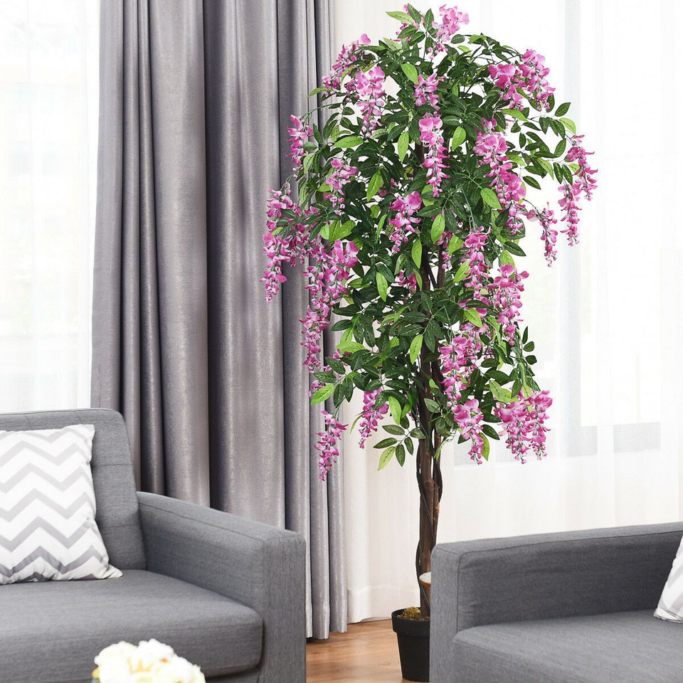 6-Foot Artificial Wisteria Silk Indoor Tree product image