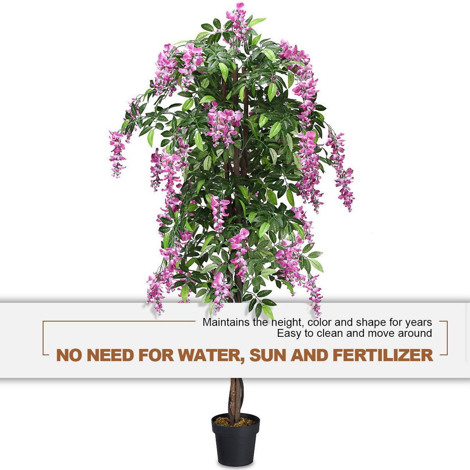 6-Foot Artificial Wisteria Silk Indoor Tree product image