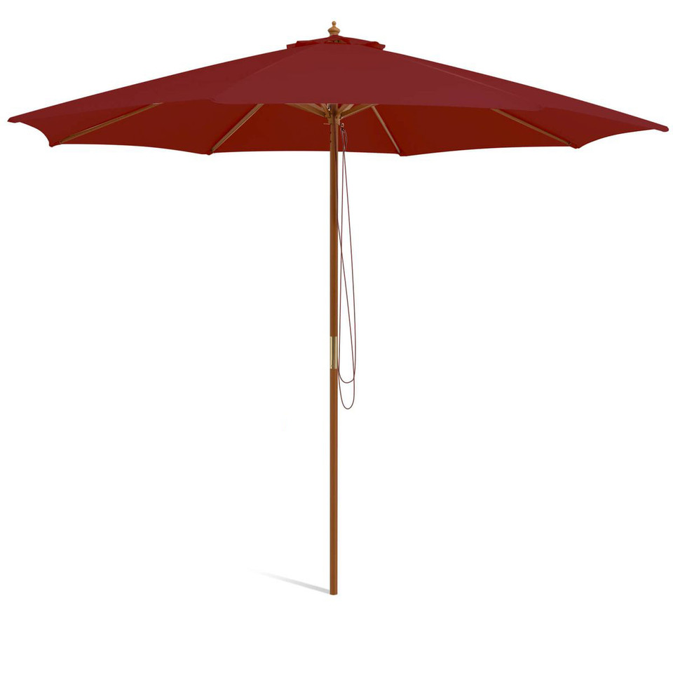 10-Foot Patio Umbrella with 8 Wooden Ribs & 3 Adjustable Heights product image