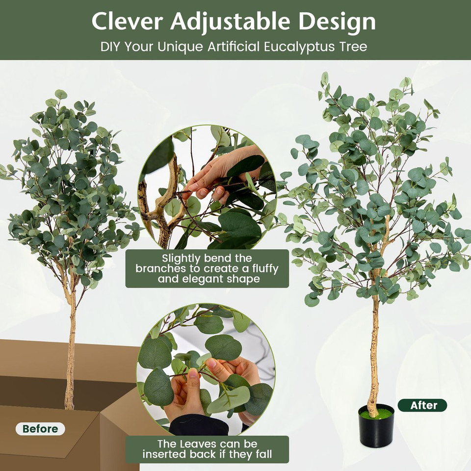 5.5 ft Artificial Fake Eucalyptus Tree product image