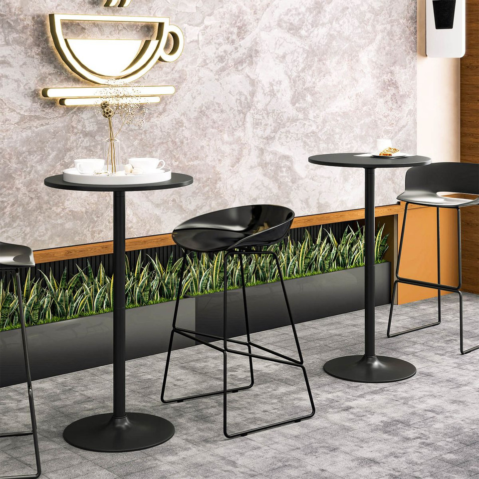24-Inch Modern Round Cocktail Table with Metal Base (2 to 6-Pack) product image