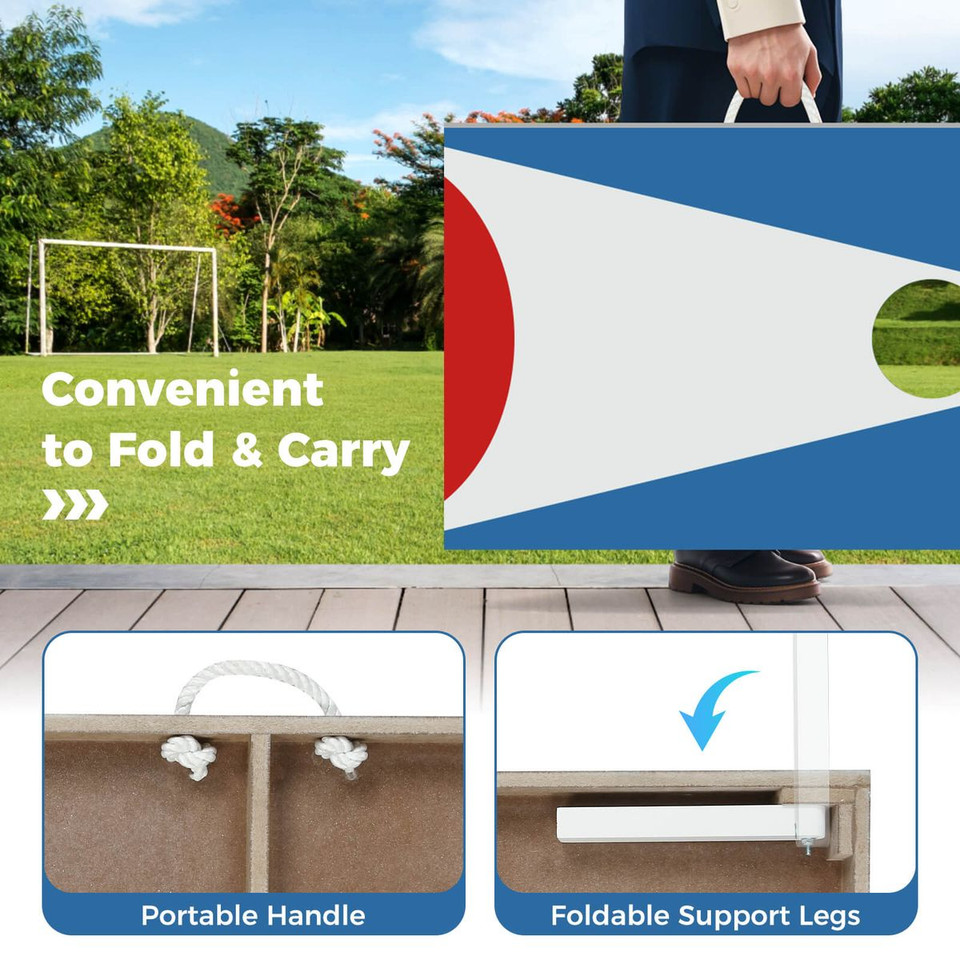 Portable Cornhole Board with Foldable Legs and Side Handle product image
