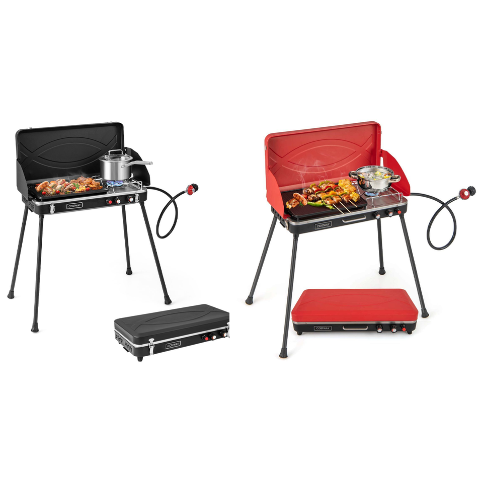 2-in-1 Gas Camping Grill and Stove with Detachable Legs product image