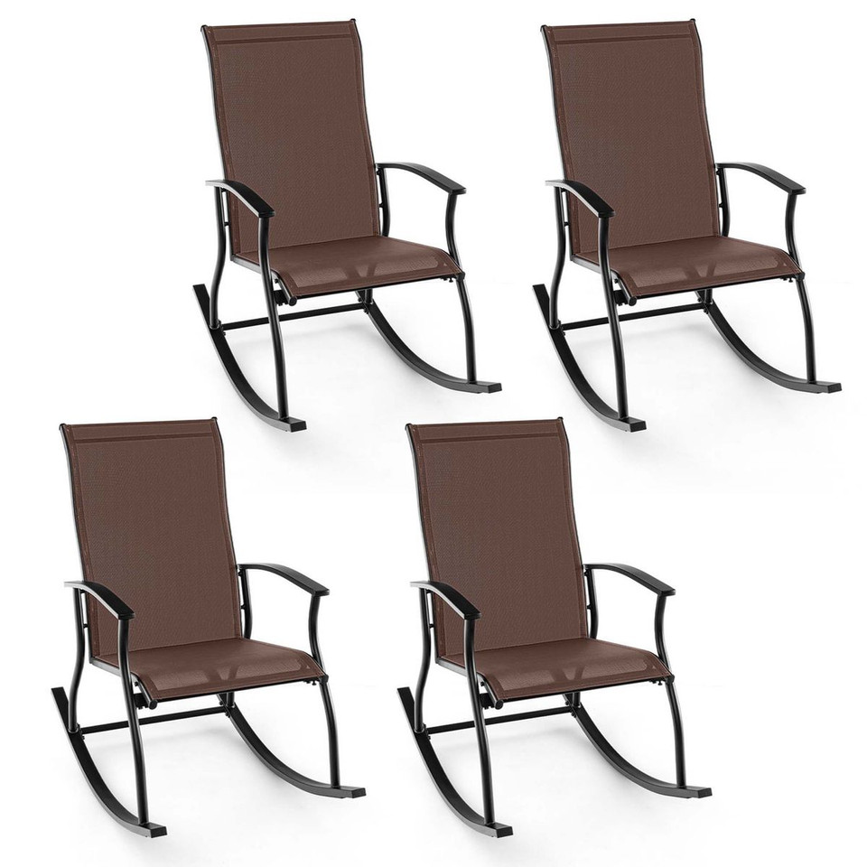 Outdoor Rocking Chair with Breathable Backrest (4-Pack) product image
