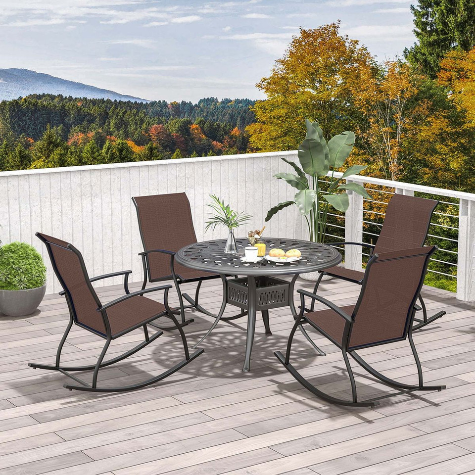 Outdoor Rocking Chair with Breathable Backrest (4-Pack) product image