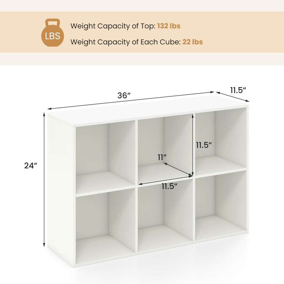 3-Tier 6-Cube Bookcase Storage Organizer  product image