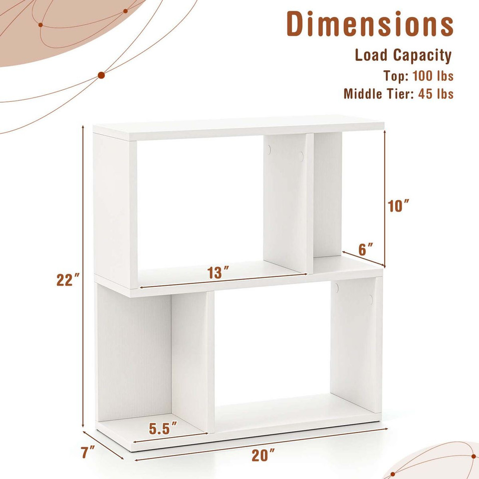 3-Tier Geometric Bookcase with Open Storage product image