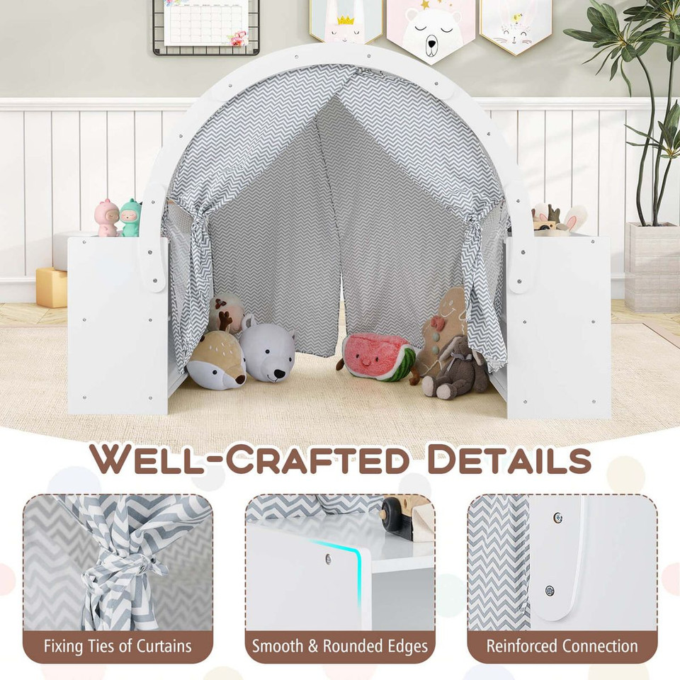 Indoor Wooden Playhouse with Curtain   product image