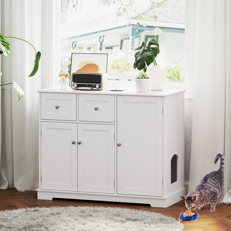 Cat Litter Box Enclosure with 3 Doors  product image