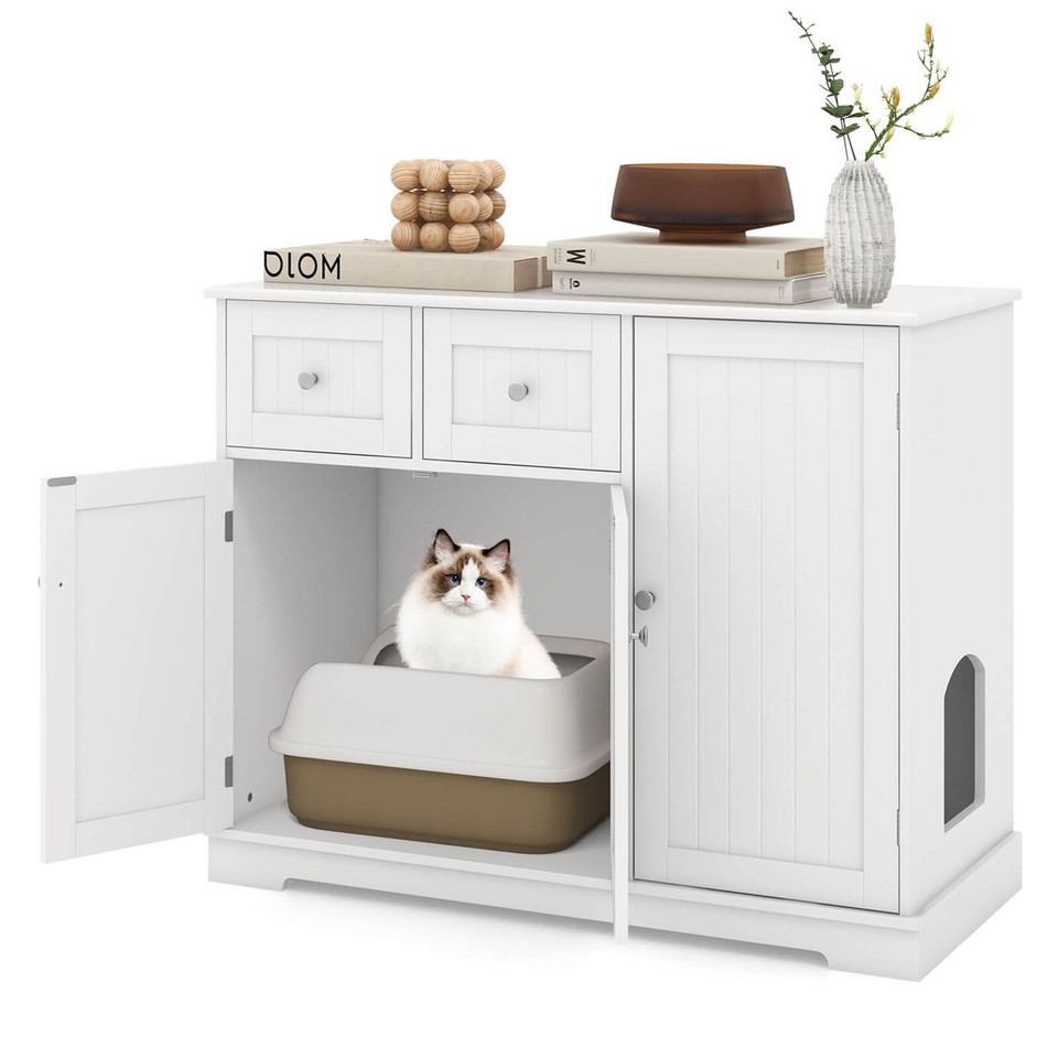 Cat Litter Box Enclosure with 3 Doors  product image