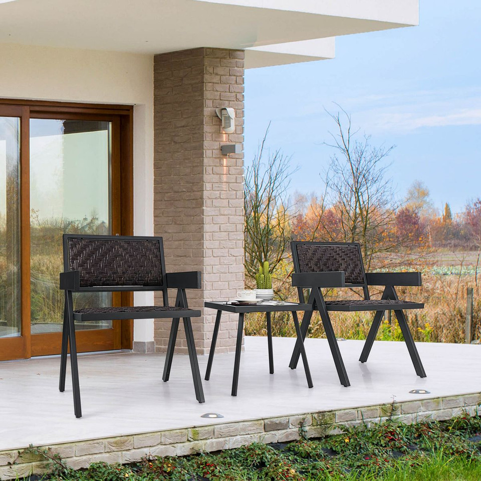 3-Piece Patio Rattan Furniture Set with Quick Dry Foam Padding  product image