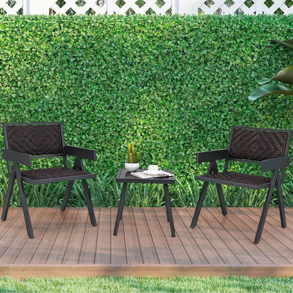 3-Piece Patio Rattan Furniture Set with Quick Dry Foam Padding  product image