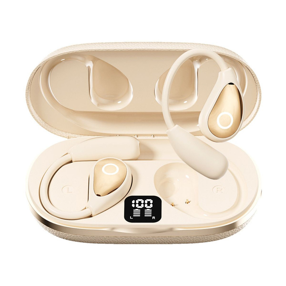 AI Language Translator Earbuds,144 Languages Bluetooth Translator Device, Two Way Translator Earphones for Language Learning Travel Business,Beige product image