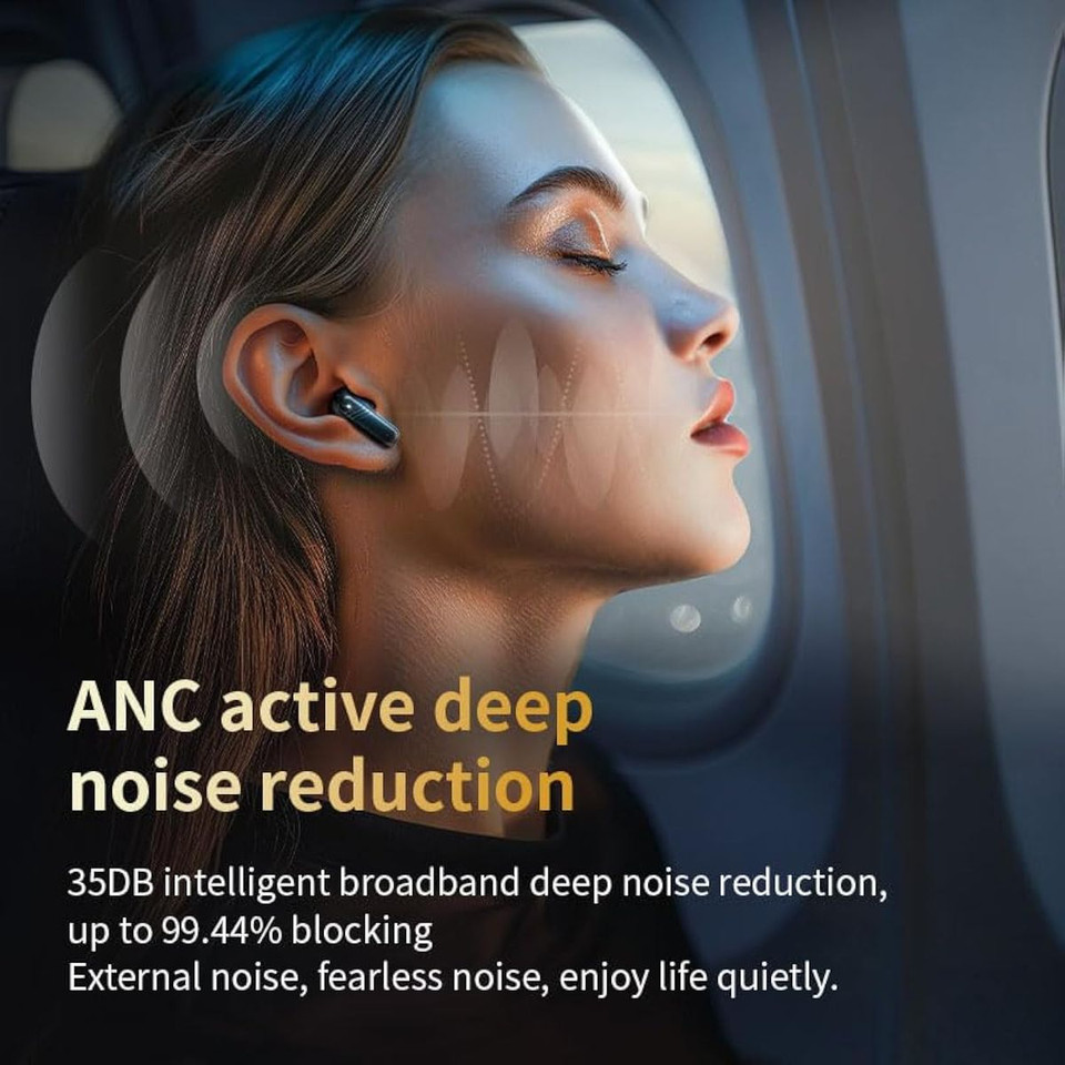 144+ Language Translator Wireless Earbuds Bluetooth Real Smart Translation With Touch screen Active Noise ANC Wireless Charging Case Color White product image