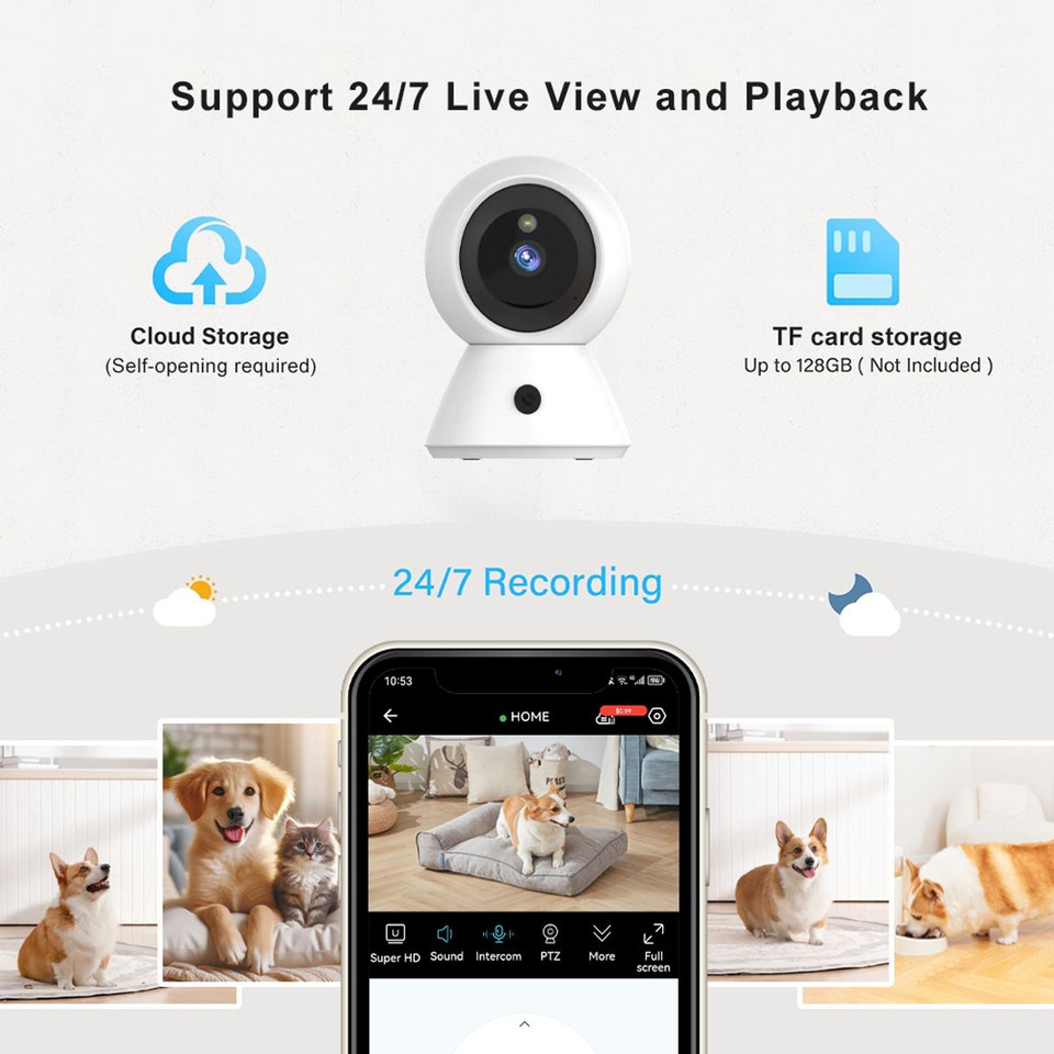 1080P HD Indoor Security Camera,Baby Monitor with Night Vision,Security Home Dog Pet Monitor,AI Motion Detection With 32G TF Card product image