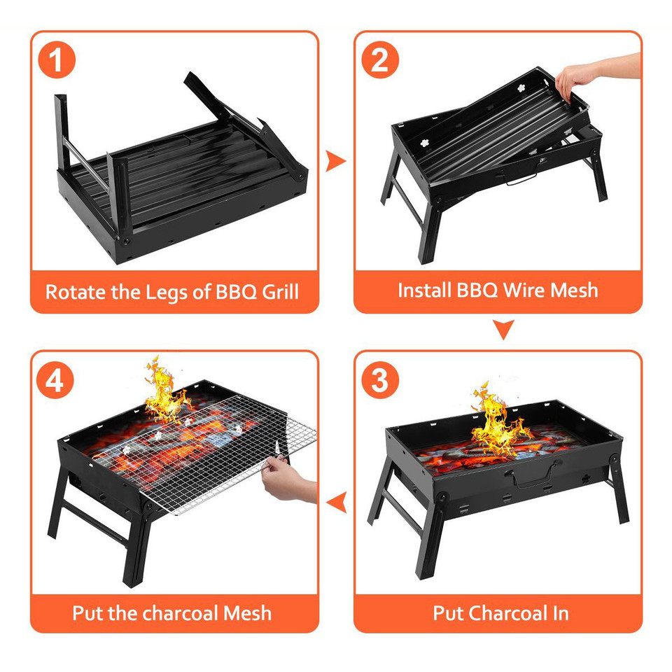 Portable BBQ Grill Foldable Charcoal Smoker product image