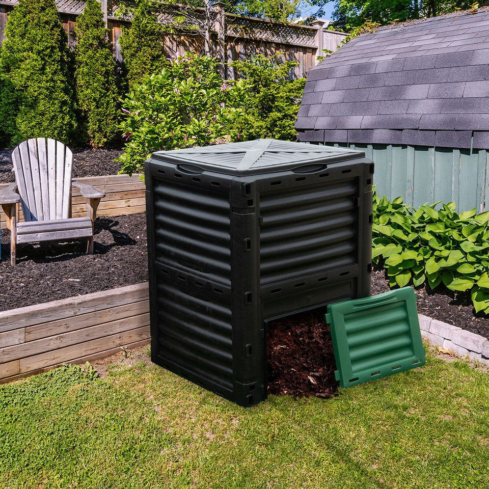 80-Gallon Compost Bin with Large Openable Lid and Bottom Exit Door product image