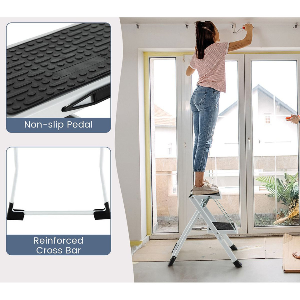 Folding 2-Step Ladder with Anti-Slip Pedal & Large Foot Pads product image