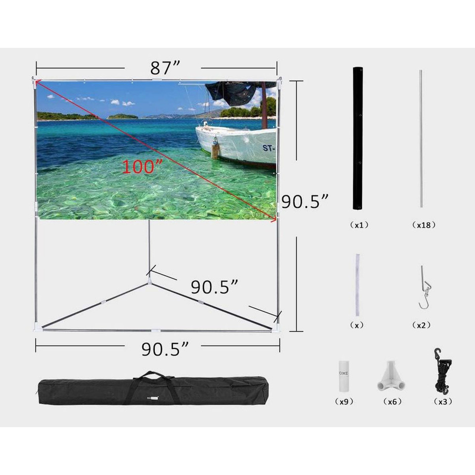 VIVOHOME 100-Inch Video Projector Screen with Triangle Stand product image