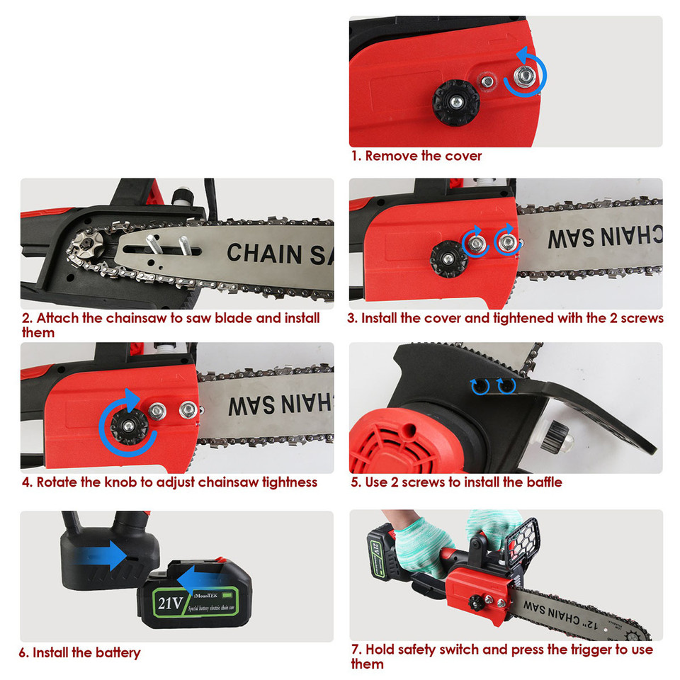 Imountek 12" Electric Cordless Chainsaw product image