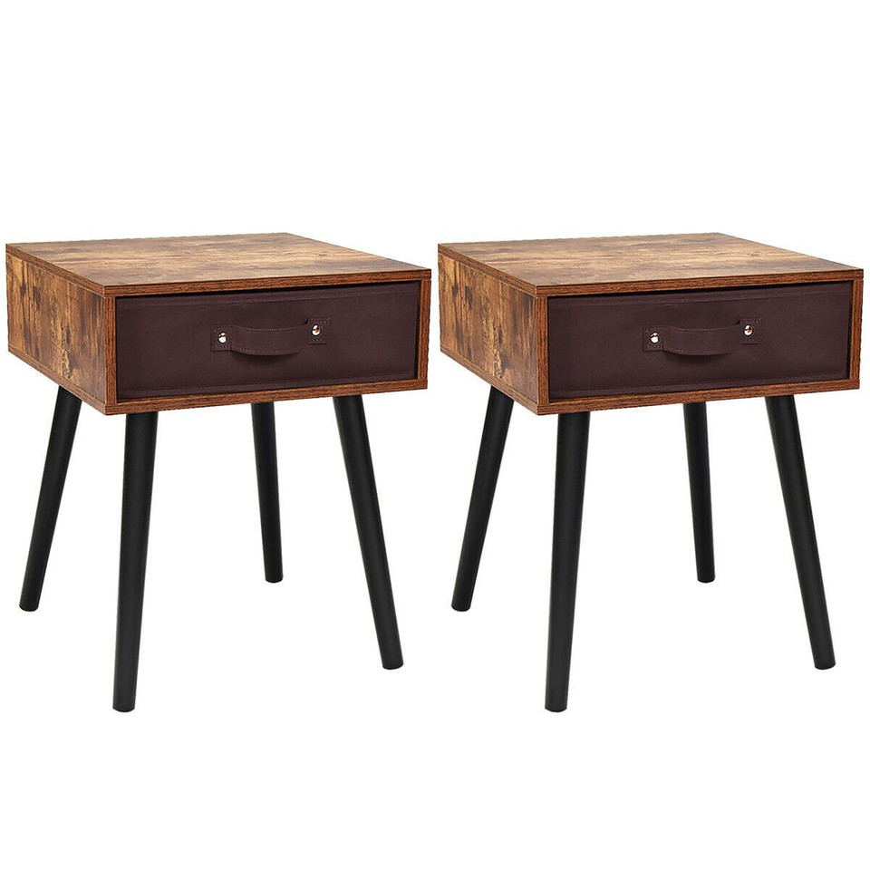 Mid-Century Bedside Tables with Drawers (Set of 2) product image