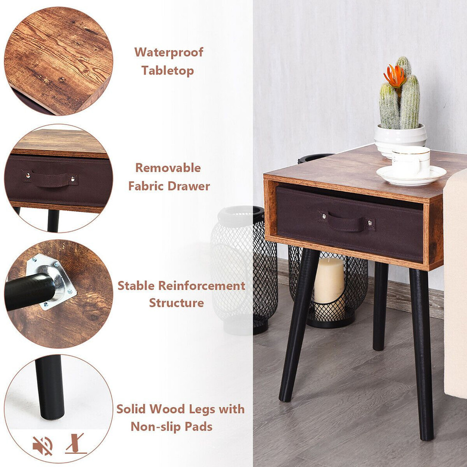 Mid-Century Bedside Tables with Drawers (Set of 2) product image