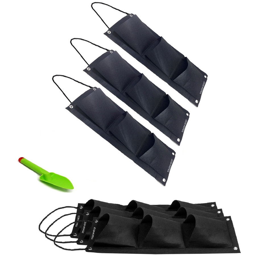 Eco-Friendly 3-Pocket Hanging Garden Planter Bag (2-, 4-, or 6-Pack) product image