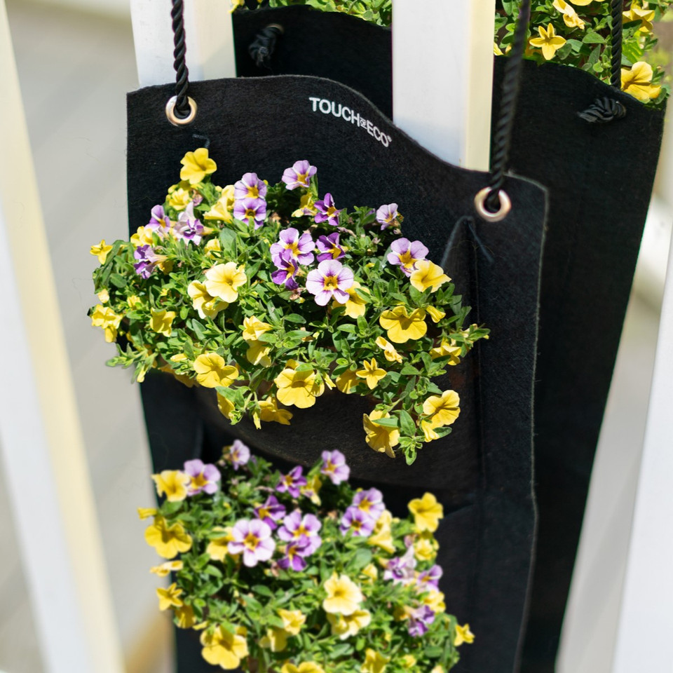 Eco-Friendly 3-Pocket Hanging Garden Planter Bag (2-, 4-, or 6-Pack) product image