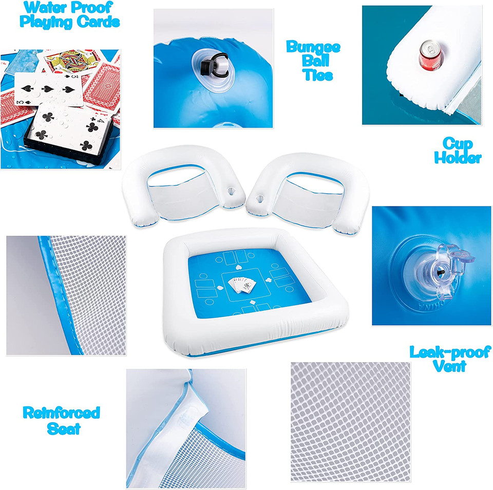 Zone Tech® Inflatable Game Station Set With Waterproof Playing Cards product image