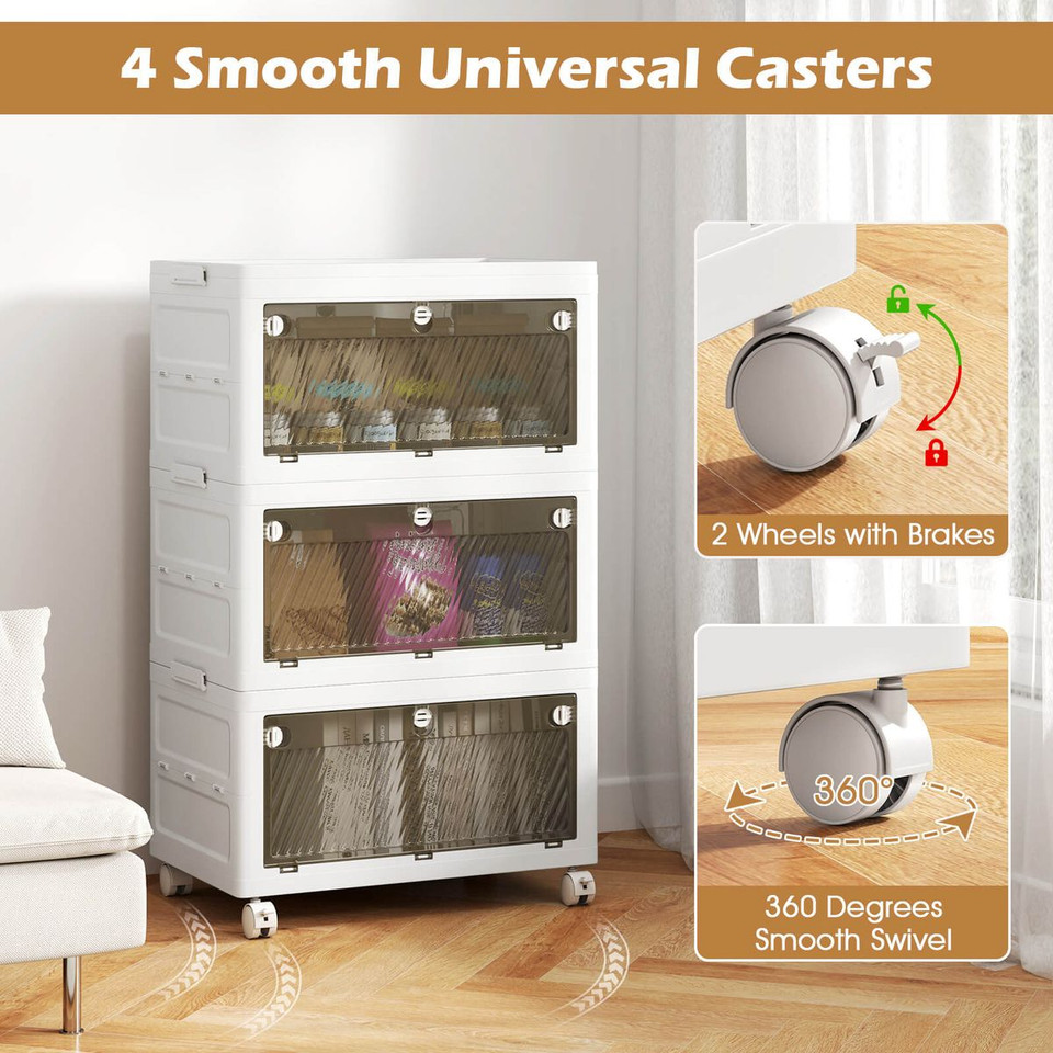 3/4-Tier Stackable Storage Bins with 33/44-Gal Collapsible Storage Boxes product image