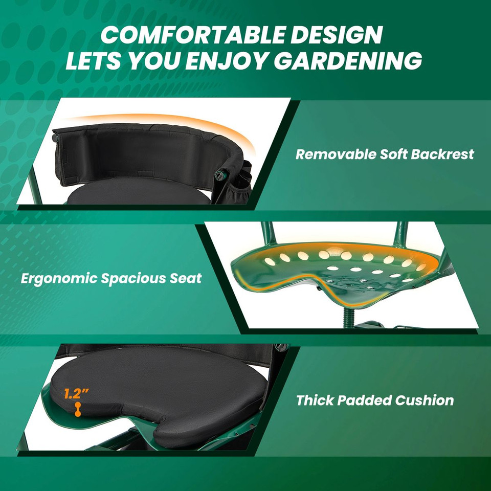 Adjustable Outdoor Rolling Garden Cart  product image