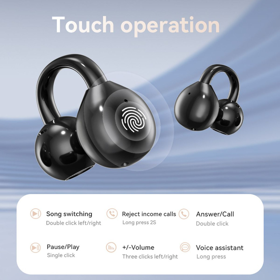 Ai Smart Bluetooth Translator Headphone, 144 Languages Translator Touch Control Wireless Earbuds With Noise Cancelling Color Black product image