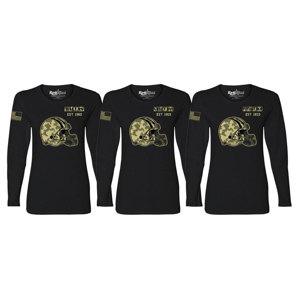 Women's Ultimate Camo Football Black Long Sleeve Shirt product image