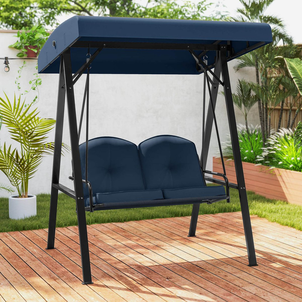 2-Person Outdoor Porch Swing with A-Shaped Metal Frame product image