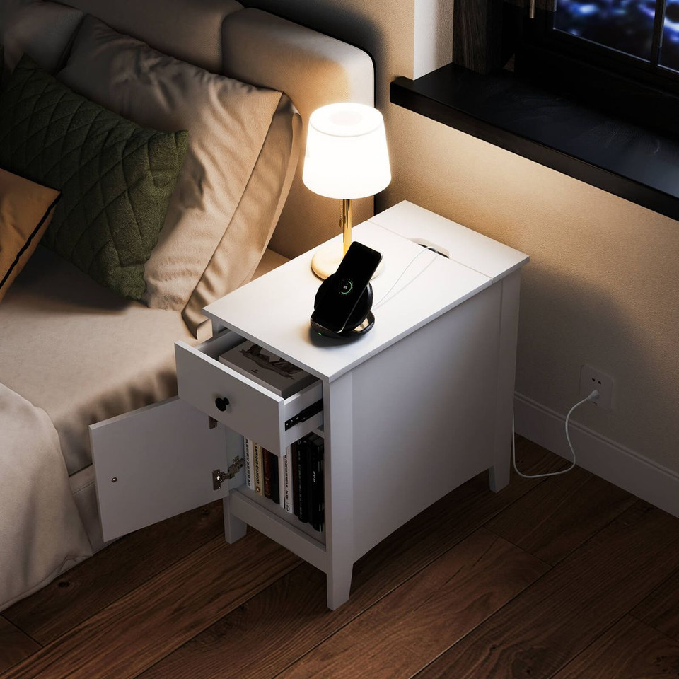 End Table with Charging Station and Built-In Power Strip product image