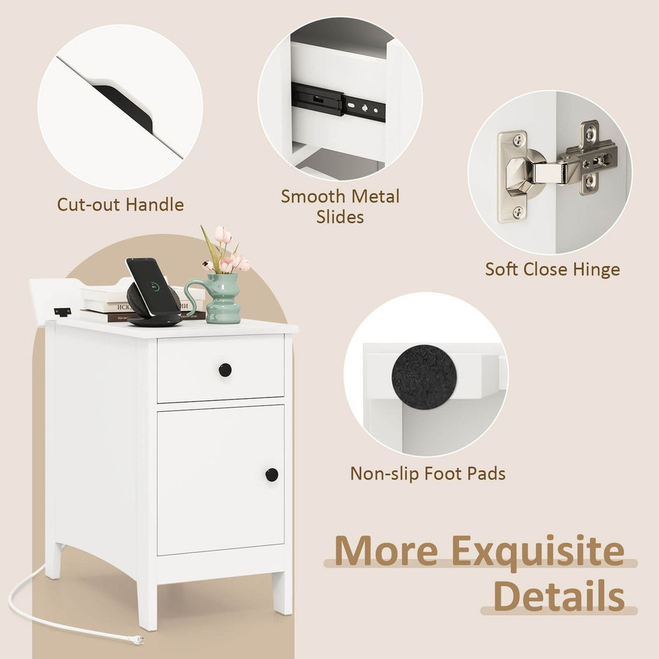 End Table with Charging Station and Built-In Power Strip product image
