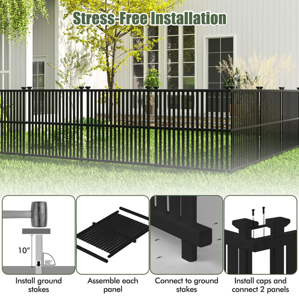 Pvc Fence Panels With Metal Ground Stakes product image
