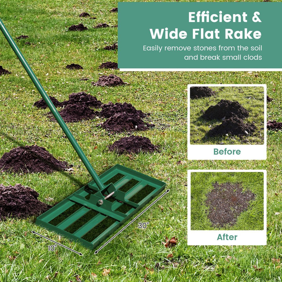 30" x 10" Heavy Duty Lawn Leveling Rake  product image