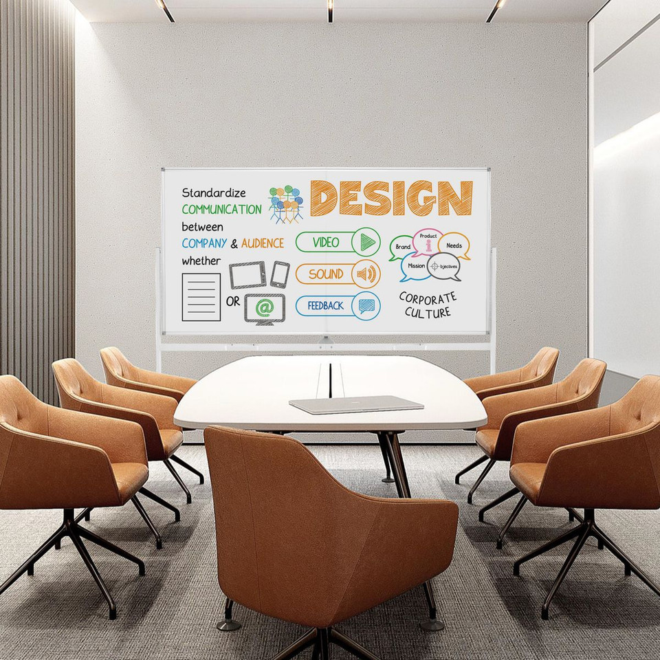 72" X 36" Double-sided Magnetic Whiteboard With Stand product image